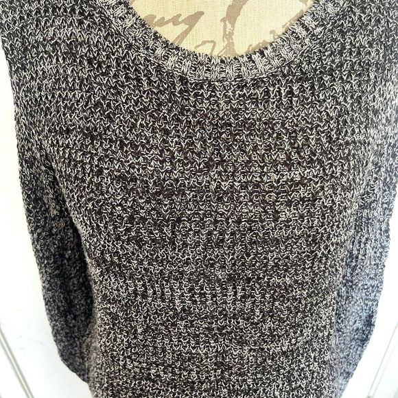 A new approach Sweater Boho Size Large Knit Womens Crocheted Oversized Gray Sz L - Picture 4 of 12